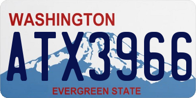 WA license plate ATX3966