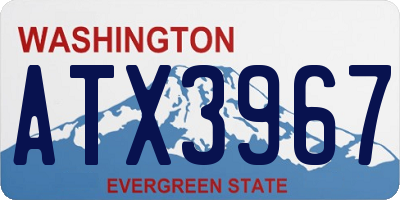 WA license plate ATX3967