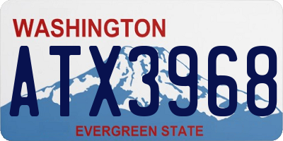 WA license plate ATX3968