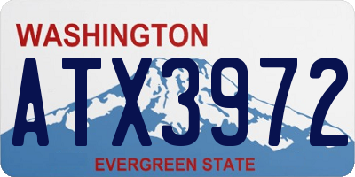WA license plate ATX3972