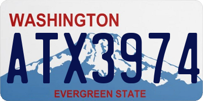 WA license plate ATX3974