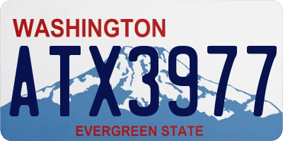 WA license plate ATX3977