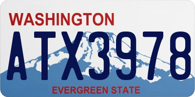 WA license plate ATX3978