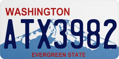 WA license plate ATX3982