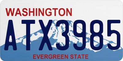 WA license plate ATX3985