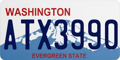 WA license plate ATX3990