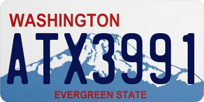 WA license plate ATX3991