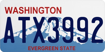 WA license plate ATX3992