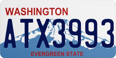 WA license plate ATX3993