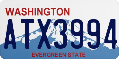WA license plate ATX3994