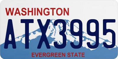 WA license plate ATX3995