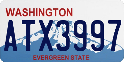 WA license plate ATX3997