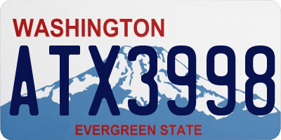 WA license plate ATX3998