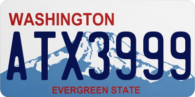 WA license plate ATX3999