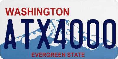 WA license plate ATX4000