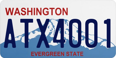WA license plate ATX4001