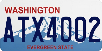 WA license plate ATX4002