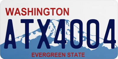 WA license plate ATX4004