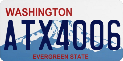 WA license plate ATX4006