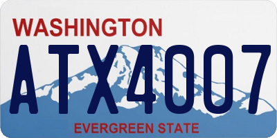 WA license plate ATX4007