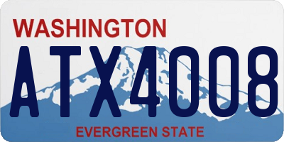 WA license plate ATX4008