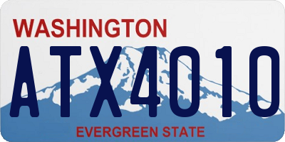 WA license plate ATX4010
