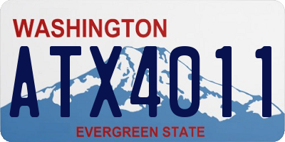 WA license plate ATX4011