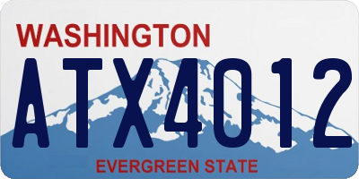 WA license plate ATX4012