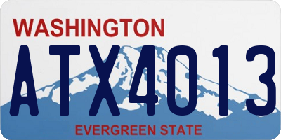WA license plate ATX4013