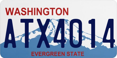 WA license plate ATX4014