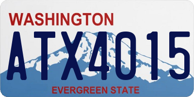 WA license plate ATX4015