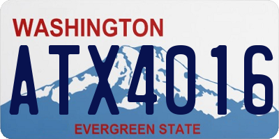 WA license plate ATX4016