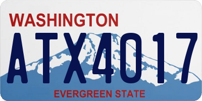 WA license plate ATX4017
