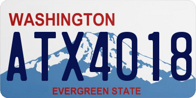 WA license plate ATX4018