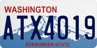 WA license plate ATX4019