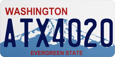 WA license plate ATX4020