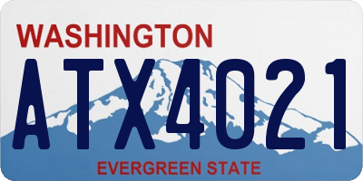 WA license plate ATX4021