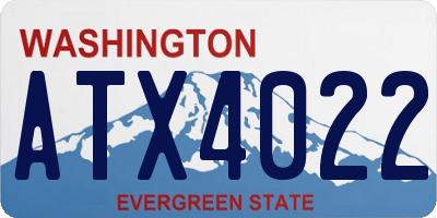 WA license plate ATX4022