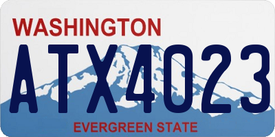 WA license plate ATX4023