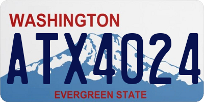 WA license plate ATX4024
