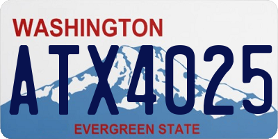WA license plate ATX4025