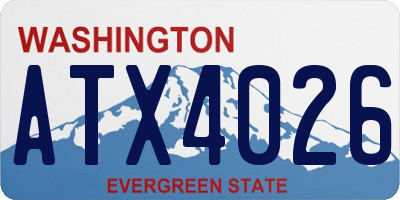 WA license plate ATX4026