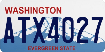 WA license plate ATX4027