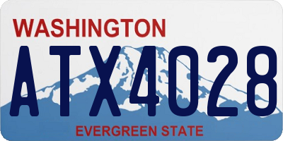 WA license plate ATX4028