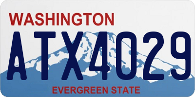 WA license plate ATX4029