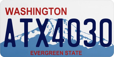 WA license plate ATX4030