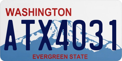 WA license plate ATX4031