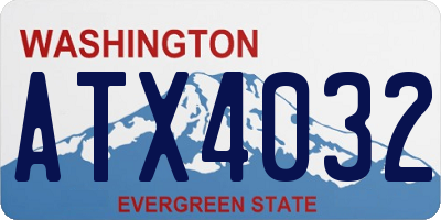WA license plate ATX4032