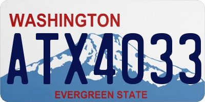 WA license plate ATX4033