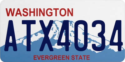 WA license plate ATX4034